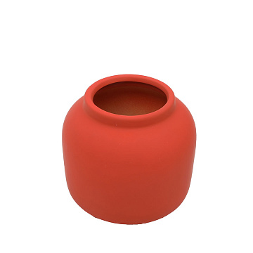 Ваза декоративная керамическая, цвет терракот, 14,5*13 см