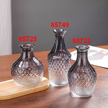 Ваза стеклянная D9*H10 см, 1 шт., градиент серый