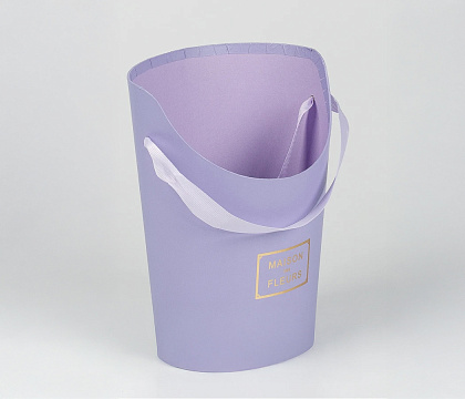 Коробка под цветы, с ручкой, 17x14x22 см, фиолетовый (W6643)