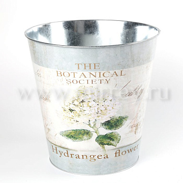 Декоративное кашпо "Цветок гортензии" D28XH28CM/B19.5 белый, металл
