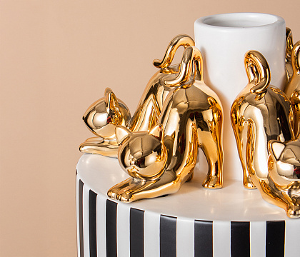 Керамическая декоративная ваза "Котята", 26,5*26,5*48,5 см