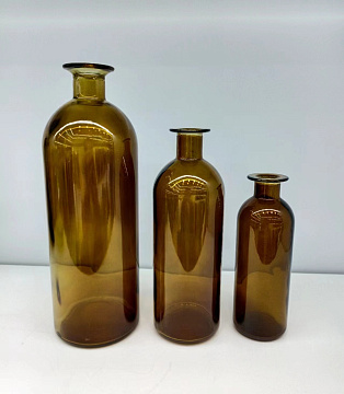 Ваза стеклянная D7 * H20.5, 1 шт., коричневый