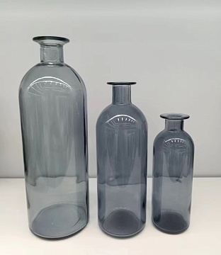 Ваза стеклянная D7 * H20.5, 1 шт., серый