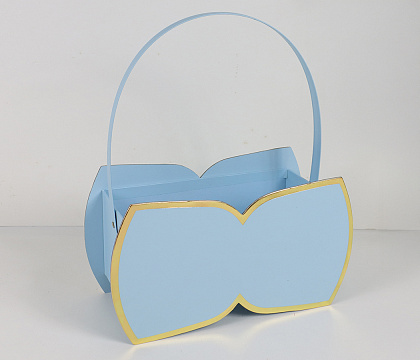 Коробка для цветов/подарков "Бантик" 24*10,3*13,5(28,5)H см, 1 шт., св.голубой