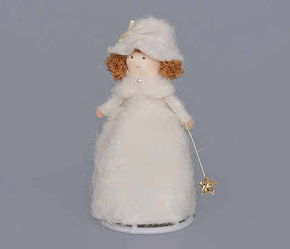 Новогоднее декоративное изделие "Фея", 15 см, шампань