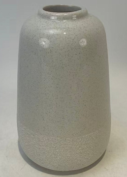 Ваза керамическая, цвет серый, глянцево-матовая, 9,5*9,5*15,5 см.
