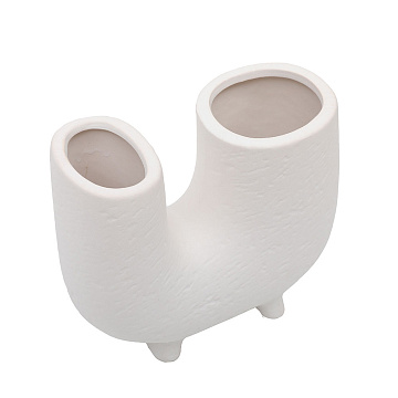 Ваза керамическая, цвет белый, 21*9,5*18 см