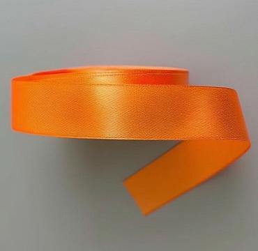 Лента атласная, на пене, односторонняя, 25 мм х 25 ярд,, насыщенный оранжевый  (5 шт/упак)