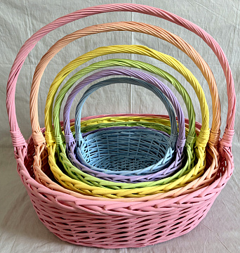 Набор корзин плетеных (ива), 68*56*22*61CM, 59*50*20*53CM,51*44*18*47CM, 44*38*16*42CM, 37*32*14*37C