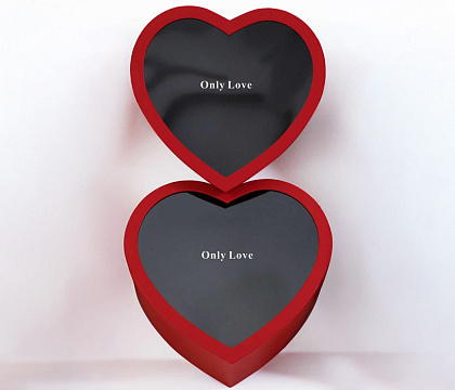 Набор коробок для цветов в виде сердца 46*46*18, 44*44*17 см, 2 шт., красный