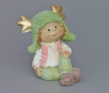 Декоративное новогоднее изделие Мальчик, 6 см, пастельно-мятный