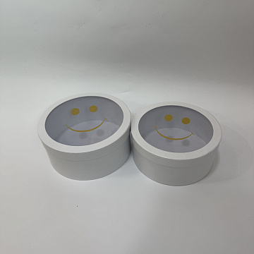 Набор коробок под цветы "Улыбка цветов" 25x11 см, 23x10 см, 2 шт., белый