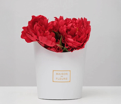 Коробка под цветы, с ручкой, 17x14x22 см, белый (W6640)