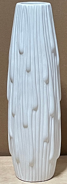 Ваза керамическая матовая, 12*35.5 см, белая
