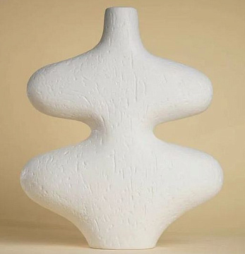 Ваза керамическая в стиле сканди, белая, 18,5*7,5*20,5 см.