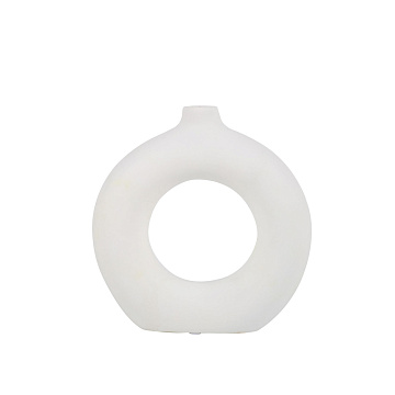 Ваза керамическая, цвет белый, 18*4,5*18 см