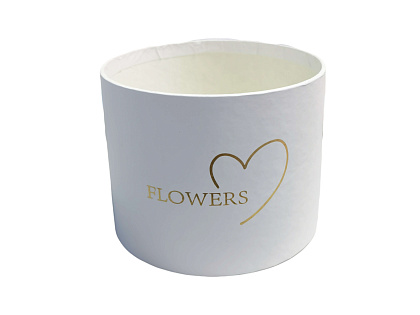 Коробка для цветов "Послание любви" 10*8 см, 1 шт., белый