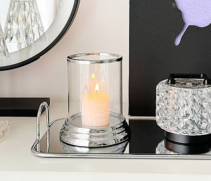Подсвечник "Криста", цвет серебро, 15 см