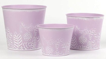 Набор декоративных кашпо D17,5XH16CM BD13CM; D15XH13,5CM BD12CM; D13,5XH10,5CM BD10CM, 3 шт., св.сир