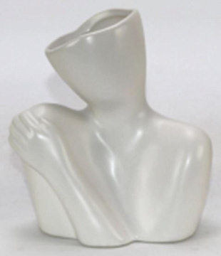 Ваза керамическая "Силуэт", цвет белый,  14*10,5*14,5 см.