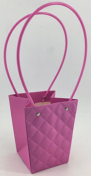 Пакет подарочный тисненый, 13*9.5*15.5 см., 10 шт./упак., цикламеновый