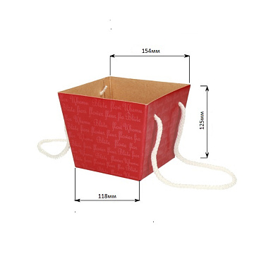 prev . Коробка для цветов 11,8 х 15,4 х 12,5 см, красный (10 шт. / уп.)