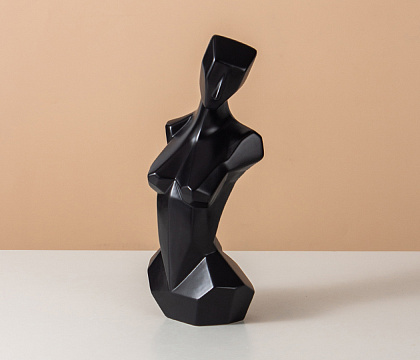 Статуэтка декоративная, керамика, цвет черный, 12*9,5*28,5 см
