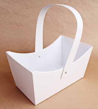 Коробка под цветы, картон, 22x13x12 см, белый (W9633)