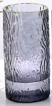 Ваза стеклянная D10 * H21 см, 1 шт., серый