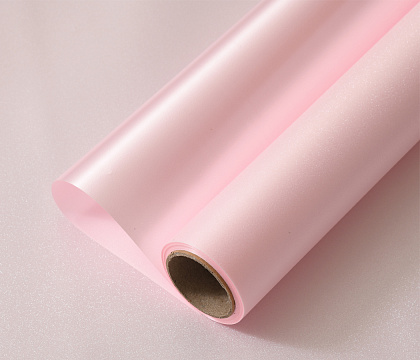 Упак. материал флористическая пленка "Мерцание", 150 мкр, 49 см х 5 ярдов, пастельно-розовый