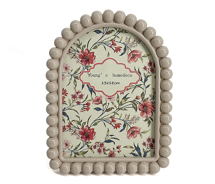 Фоторамка декоративная из эпоксидной смолы, серия "Бабл", цвет светло-коричневый, со стеклом, 13x18 см