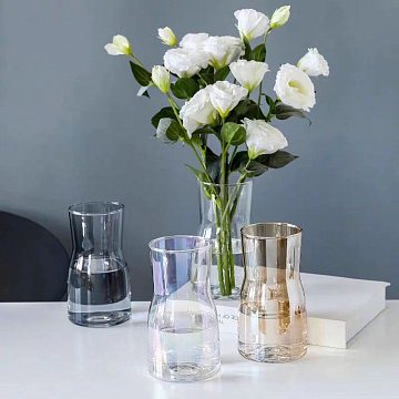 Ваза стеклянная 8,5*9*H17 см, 1 шт., радужный