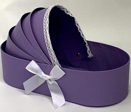 Коробка для цветов "Люлька", 30x14,5x7,6 см, фиолетовый