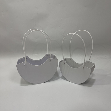 Набор коробок с ручкой под цветы 27,7x11x17,8 см, 22x9x14,6 см, 2 шт., белый