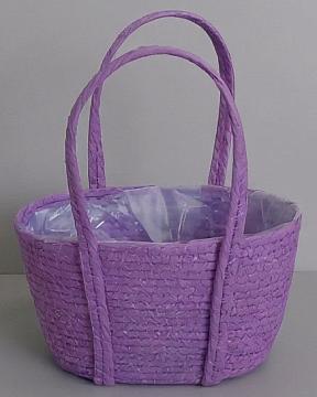 Корзина плетеная (эколоза): 23x13xH13xHH30  B18x9, 1 шт., сиреневый