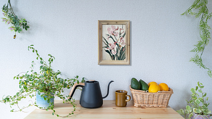 Постер "Ирисы", рама деревянная, 24*34*1,9