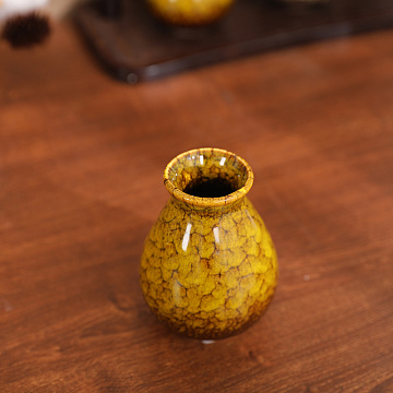 Ваза керамическая, цвет желтый, 8*10,9 см