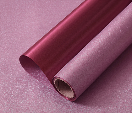 Упак. материал флористическая пленка "Мерцание", 150 мкр, 49 см х 5 ярдов , фуксия