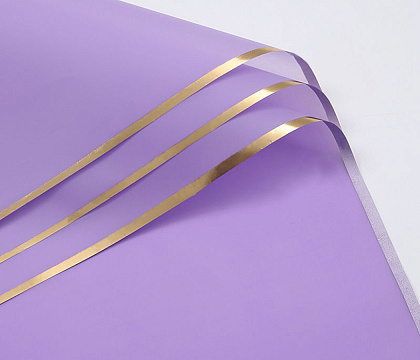 Упак. материал флористическая пленка "Золотой кант", 58х58 см, сиреневый, 20 листов /упак