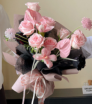 Водостойкий упаковочный материал "Бархат", 53 см*6 ярдов, 75 г/м², винный