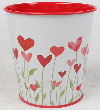 Декоративное кашпо "Цветущие сердца" D10XH10CM B:D7.5CM, металл