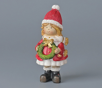 Декоративное новогоднее изделие Девочка, 10.5 см, красный