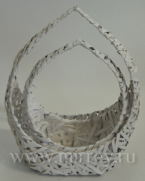 Набор корзин (ива) 35*20H10/45; 34*14H9/36, 2 шт., белый