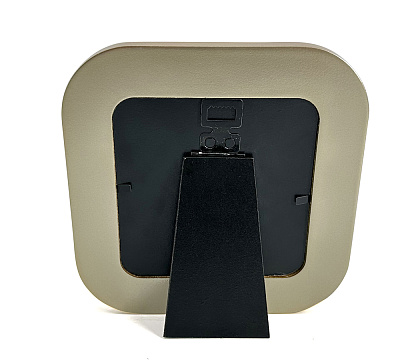 Фоторамка декоративная из МДФ с кожаной отделкой, серия "Престиж", цвет кремовый, со стеклом, 10x10 см