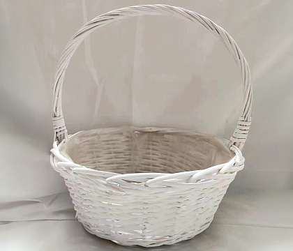 Корзина плетеная (ива) 40*H16*HH41, 1 шт., белый