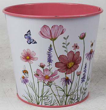 Декоративное кашпо "Цветочная нежность D13.5XH12.2CM/B10, металл