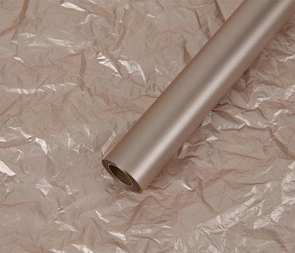 Упак. материал флористическая пленка с перламутровым эффектом, 50 мкр, 57 см х 10 м, жемчужно-бежевый