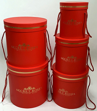  Набор коробок 24,5x25 см, 23x23 см, 21x21 см, 18x19 см, 14x17 см, 5 шт., красный