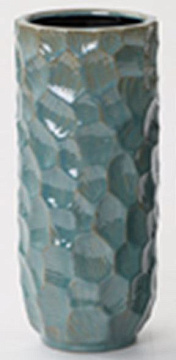 Ваза керамическая, цвет серо-голубой, 11*11*22,5 см.