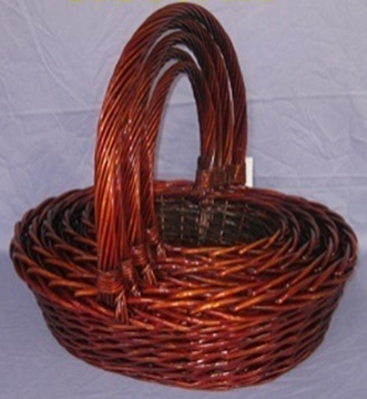 Н-р плетеных корзин (ива): 56x48xH18xHH49x46x36, 50x41xH15xHH45x42x32, 45x36xH14xHH40x37x27, 39x30xH12xHH36x31x21, 34x24xH10xHH32x27x17, 5 шт, корич